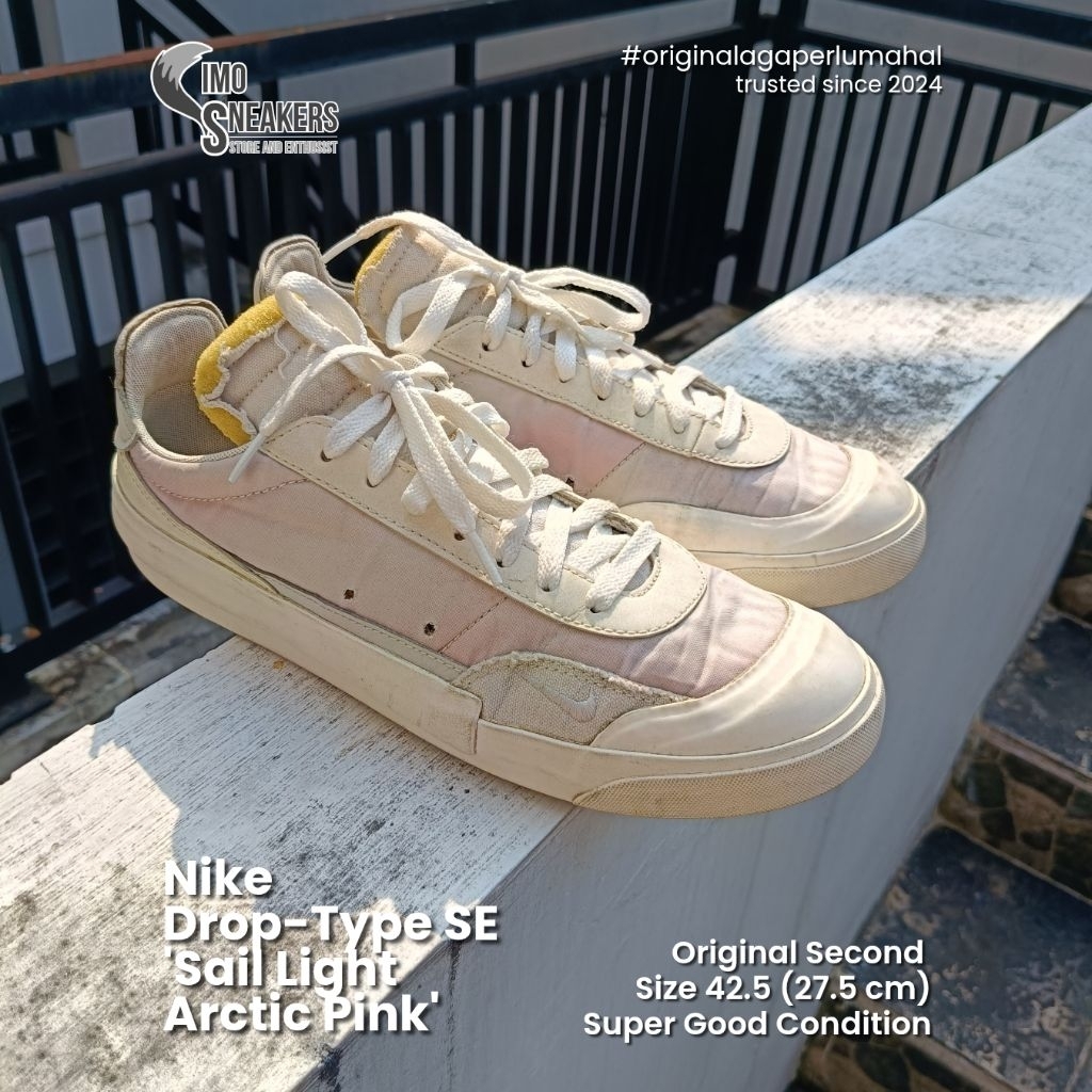 Nike Drop-Type SE Pink Putih Sepatu Sneakers Original Size 42.5