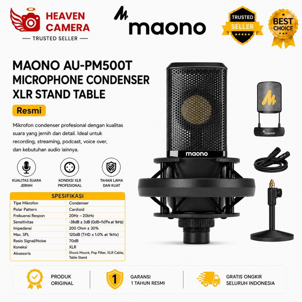 Maono AU-PM500T Podcast Condenser Microphone Set