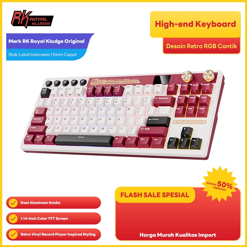 Royal Kludge RK M87 Famicom 87 Key Gaming Keyboard