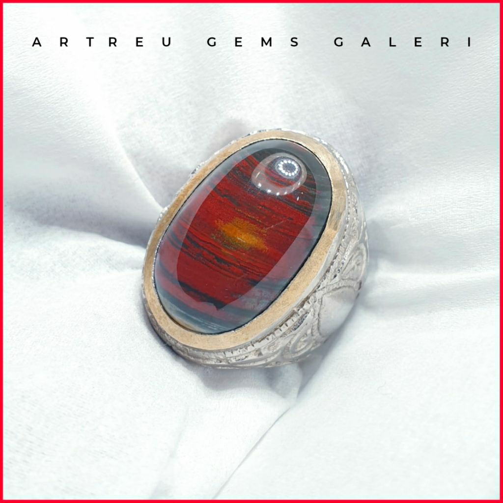 Batu Fokay Kelor Urat Merah | COD Bisa | Cincin Batu Akik Ring 5-10