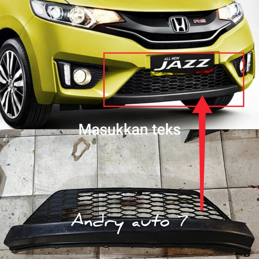 Grill ram jaring bemper depan jazz 2014 2015 2016 second original