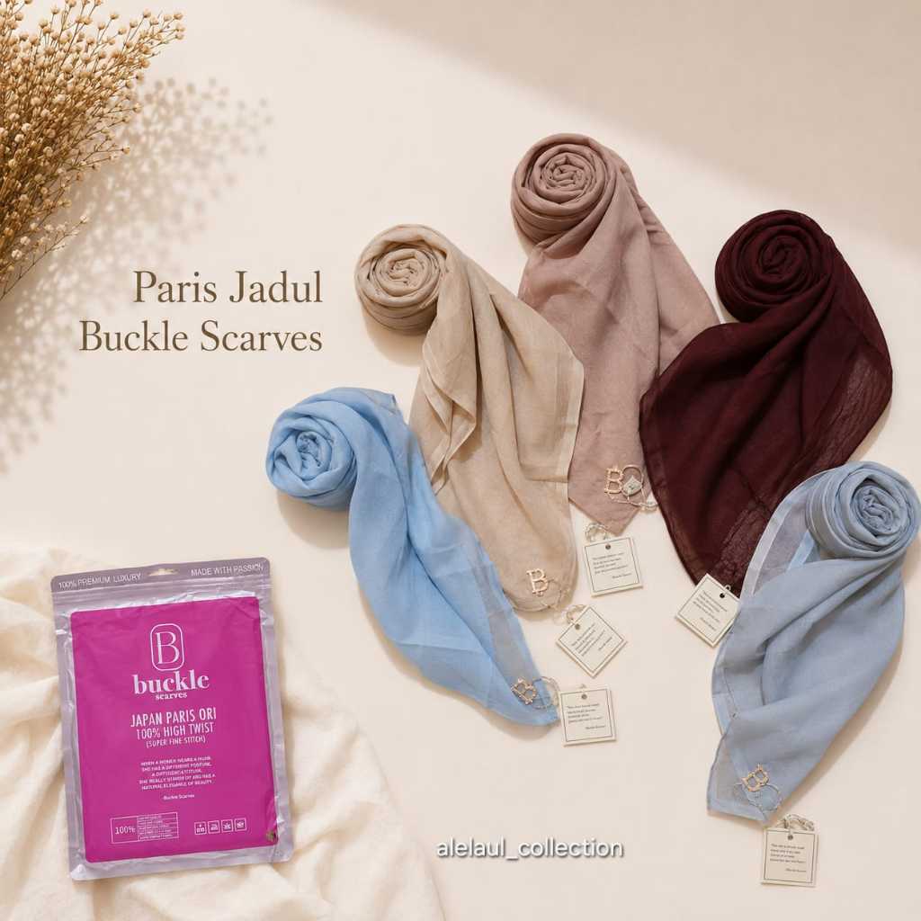 Paris Jadul Ori Segiempat Buckle Scarves Hijab
