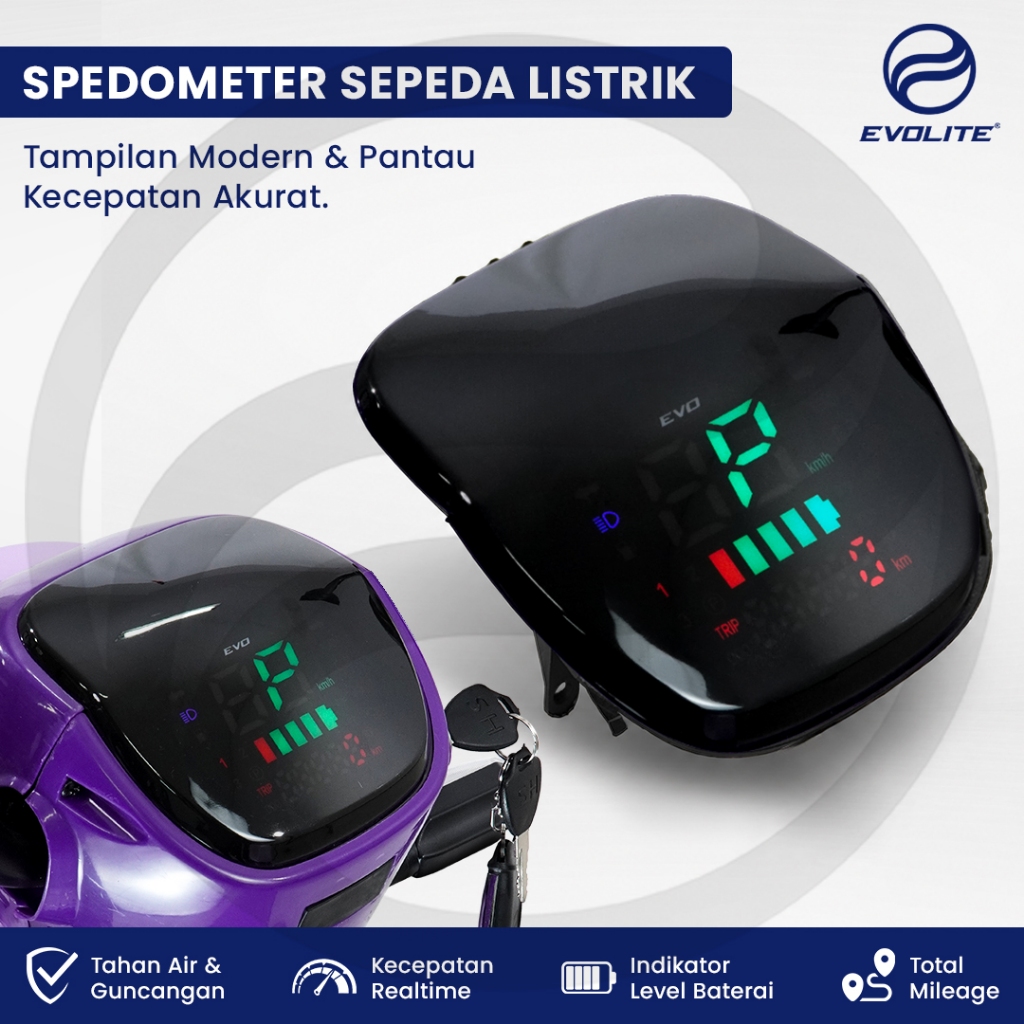 DIGITAL SPEEDOMETER / METER DIGITAL SEPEDA LISTRIK EVOLITE