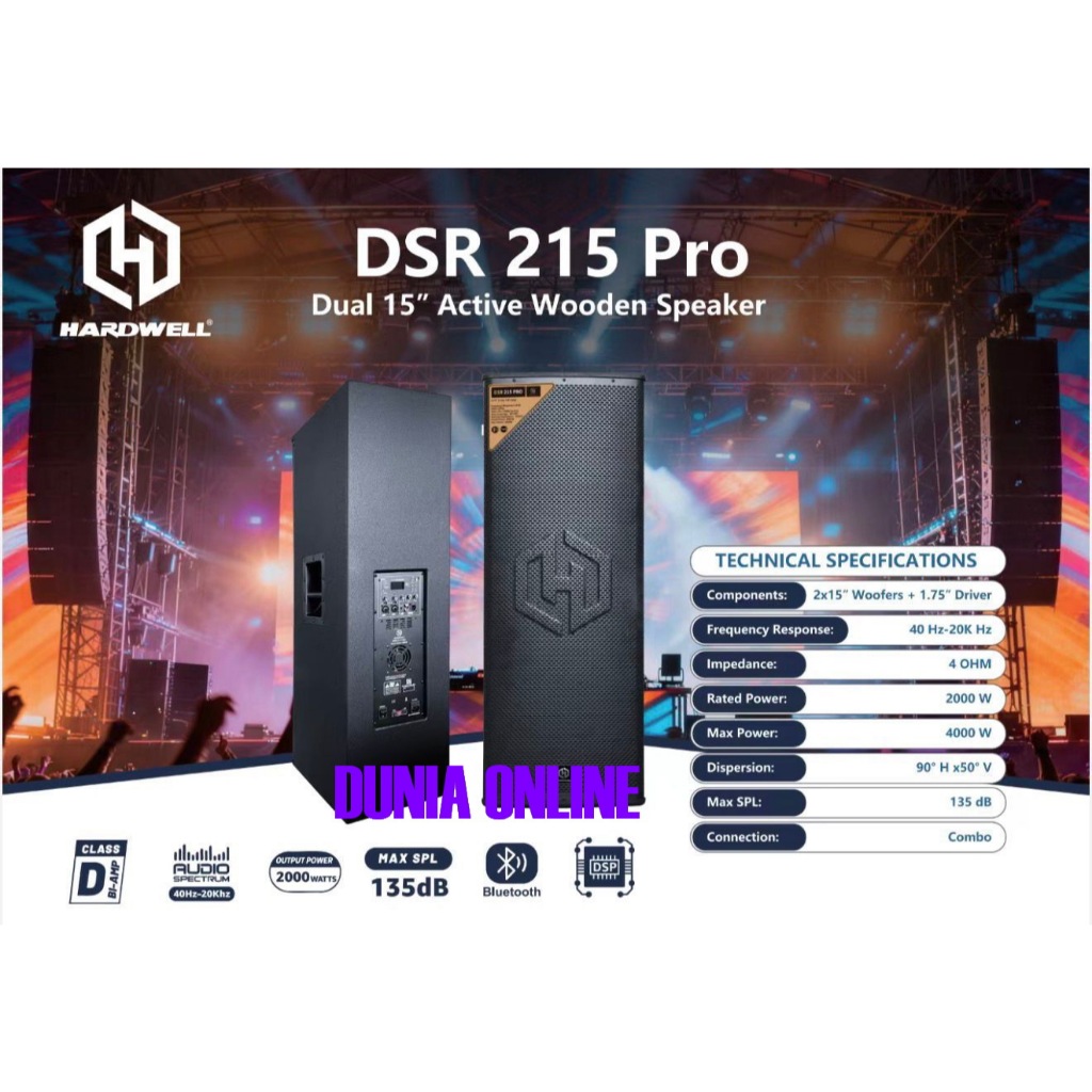 Speaker Aktif 15 Inch DSR 215 PRO DSR215PRO 4000 Watt Original