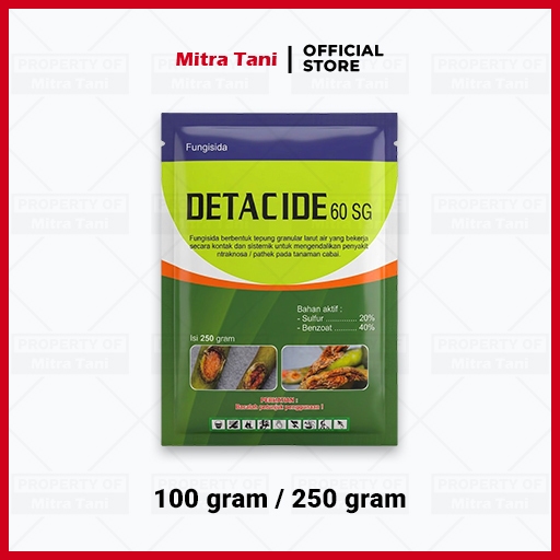 DETACIDE 60 SG Fungisida Obat Patek Antraknosa Busuk Buah Original 100 Gram atau 250 Gram