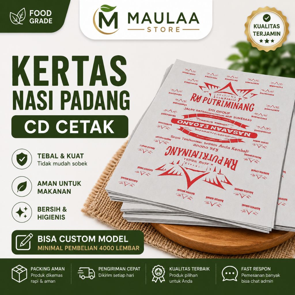 KERTAS NASI PADANG CD CETAK SABLON CUSTOM