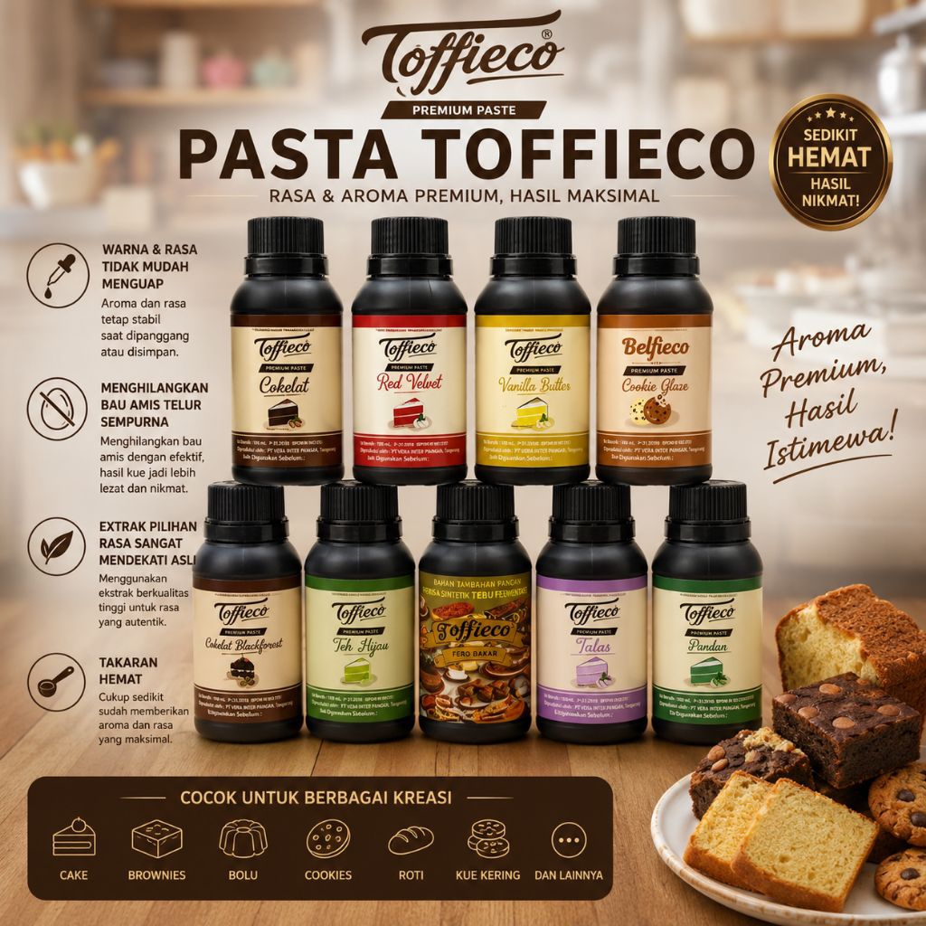Pasta Toffieco Berbagai Rasa 100ml | Pasta Toffieco Coklat | Toffieco Coklat Blackforest | Toffieco 