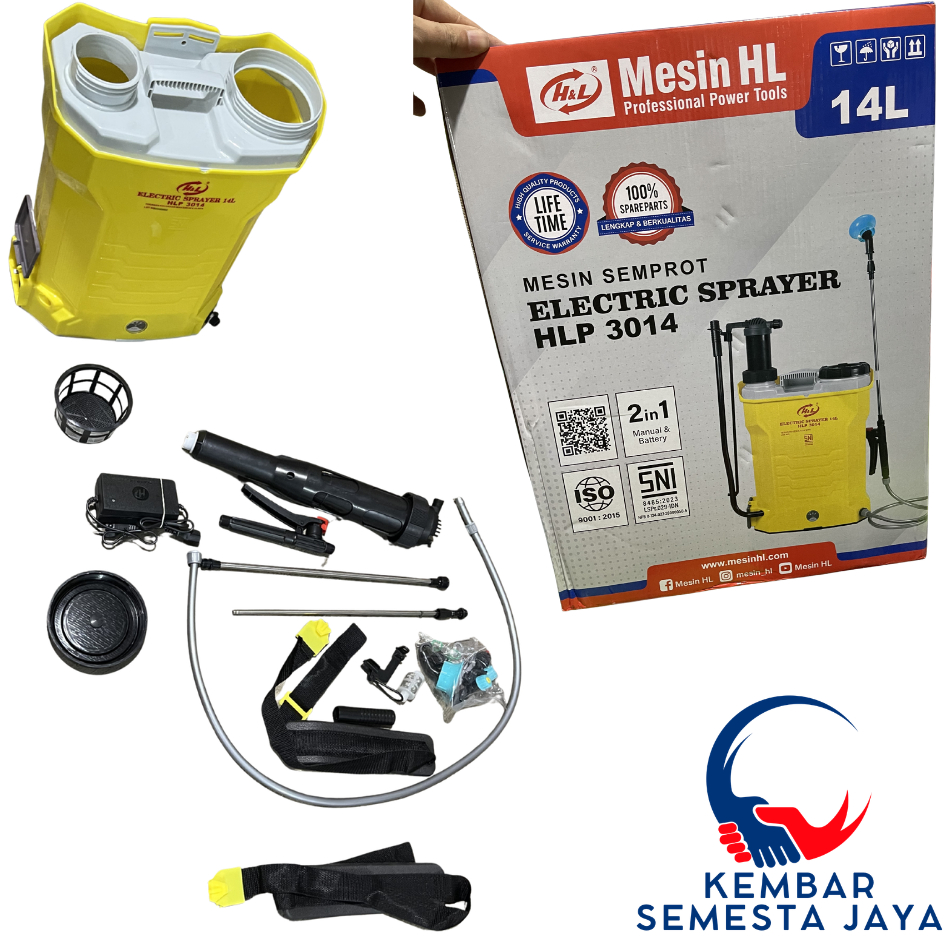 HNL HL H&L Sprayer Hama 14L 2IN1 HLP 3014 Elektrik Manual SNI Tangki Kuning Alat Semprot Semprotan O