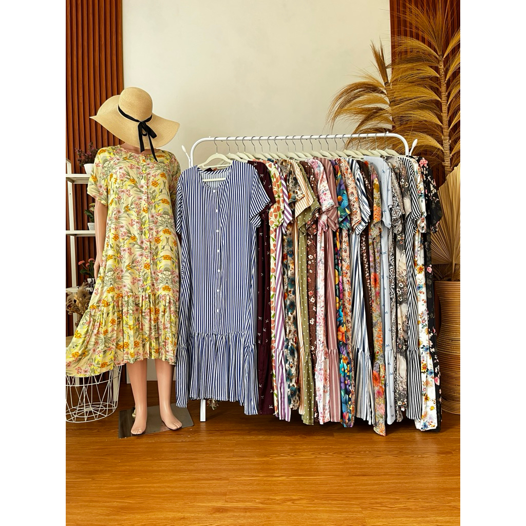 Homedress / Daster Belva / LD 110 cm Fit S to XL