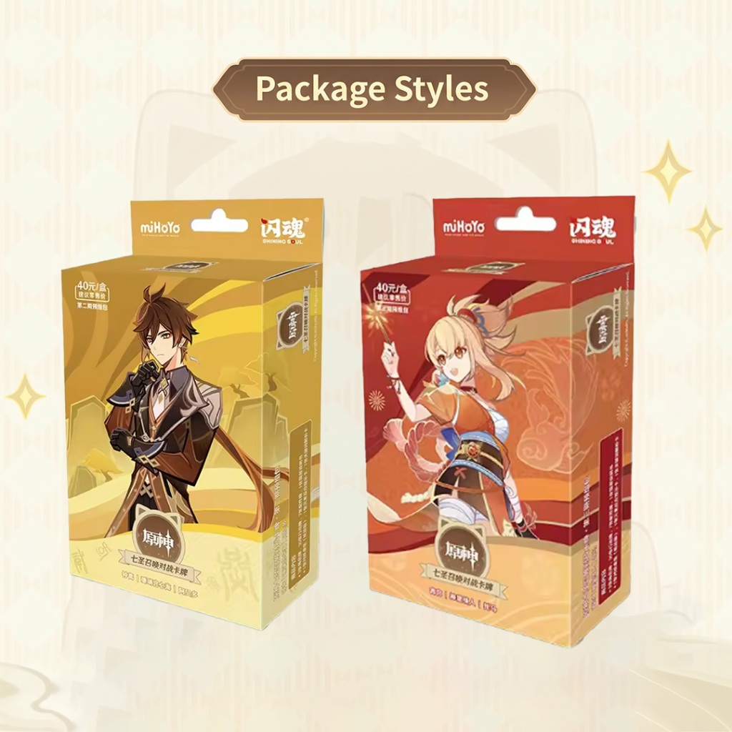 OFFICIAL Genshin Impact Battle Cards Anime Collection Cards Mistery Box Board Games (Starter Deck)