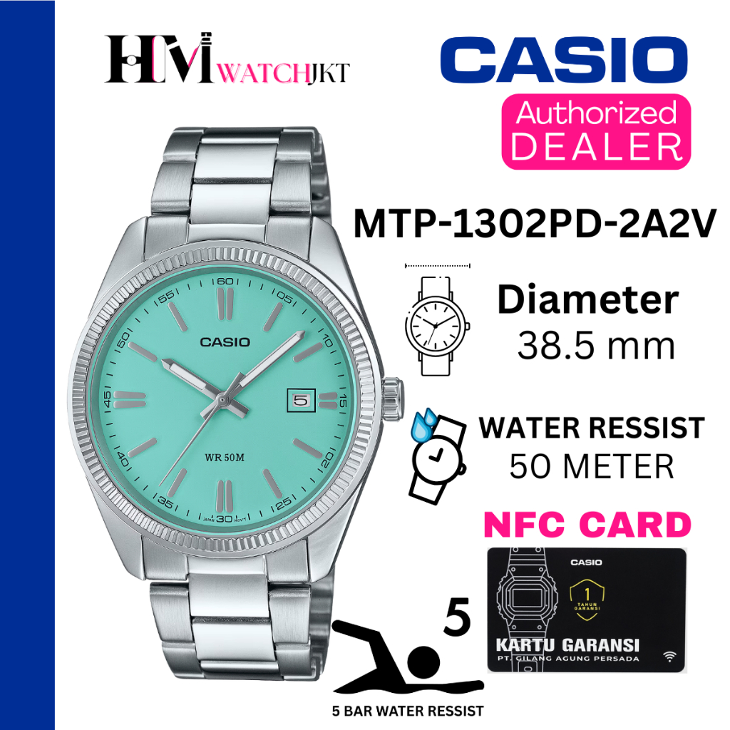 CASIO MTP-1302PD-2A2VEF Jam Tangan Pria Original Analog Antiair MTP-1302PD-2A2V MTP-1302