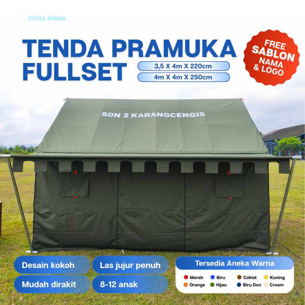 Tenda Pramuka Sekolah + Rangka Galvanis Anti Karat (Bisa SPJ,Siplah/Dana BOS) - Citra Prima  [Deskri