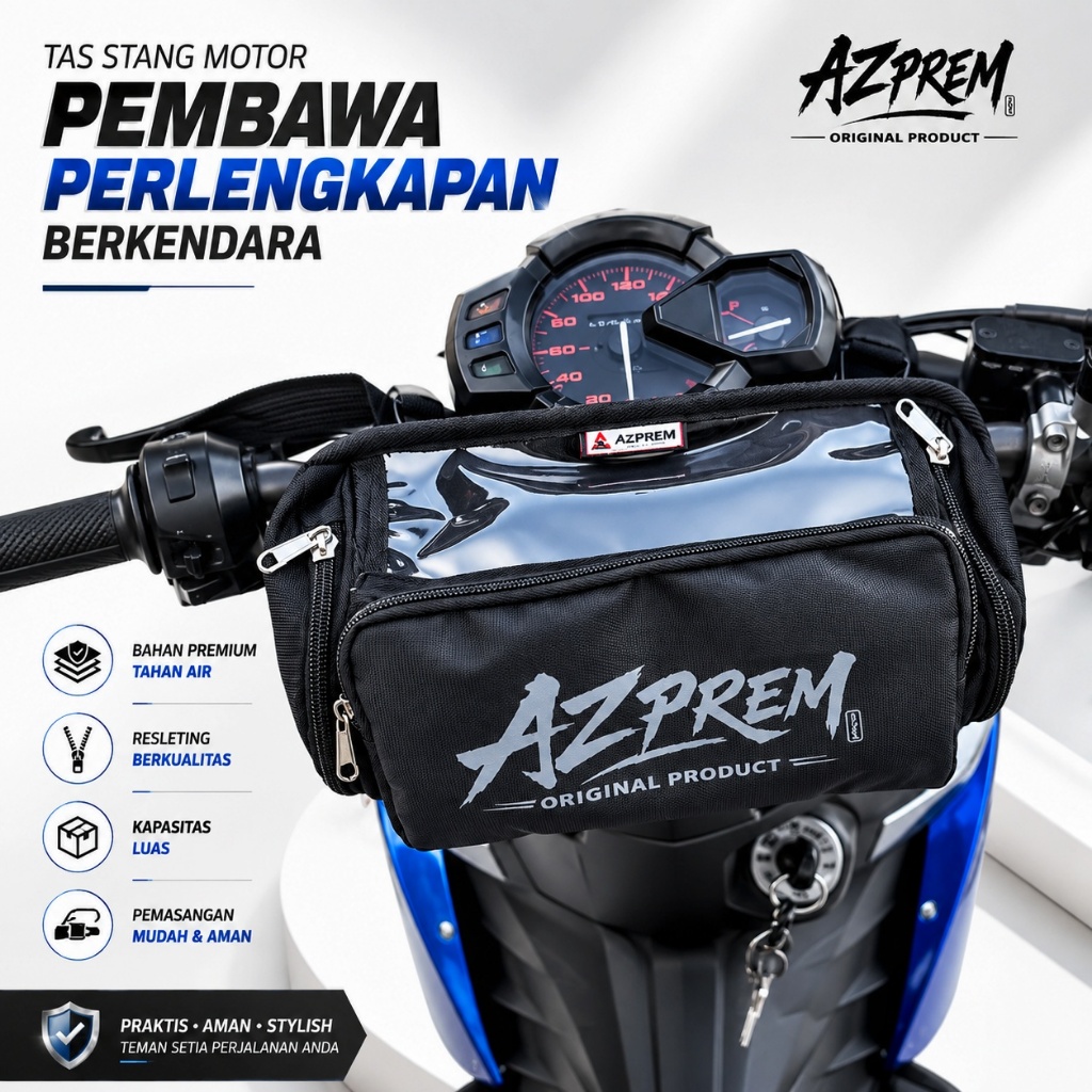 Tas Stang Motor Azprem Trail Adventure Universal Motorcross Bag Handlebar