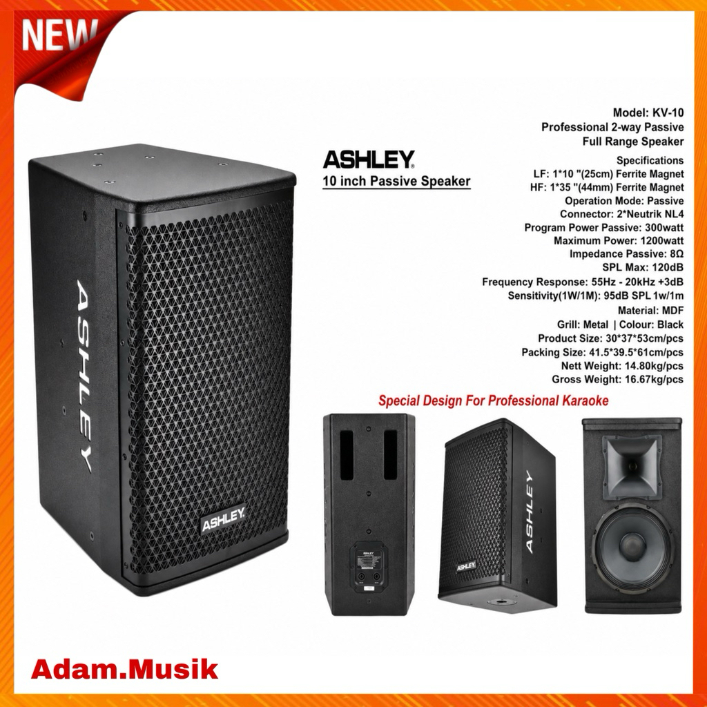 speaker pasif ashley kv10 original SPEAKER ASHLEY KV 10 INCH