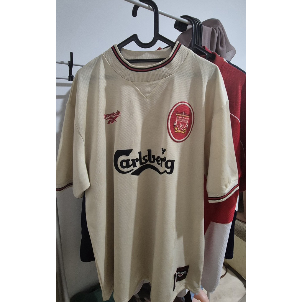 kaos jersey | LIVERPOOL 1996 1997 AWAY FOOTBALL SHIRT SOCCER JERSEY REEBOK sz 46/48