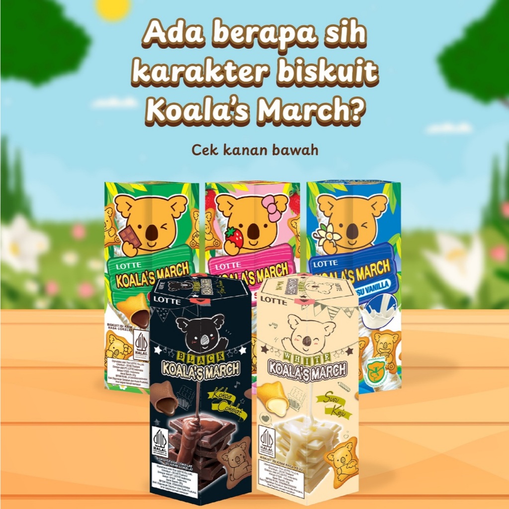 Lotte Koala's March Chocolate Lotte Stroberi Snack Susu Vanila Snack Koala Cokelat Susu
