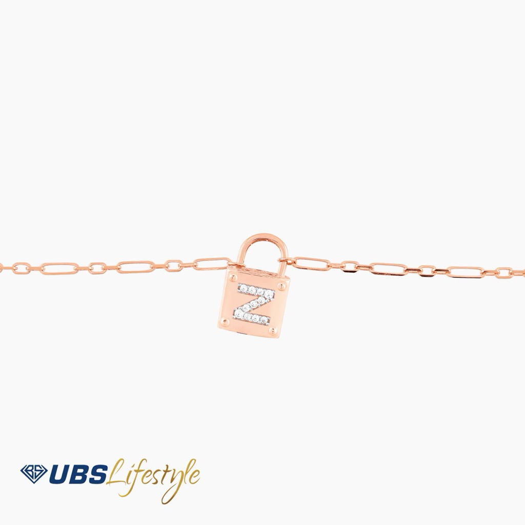 GELANG RANTAI EMAS HURUF ALPHABET ALPHA GLITZ UBS 8K