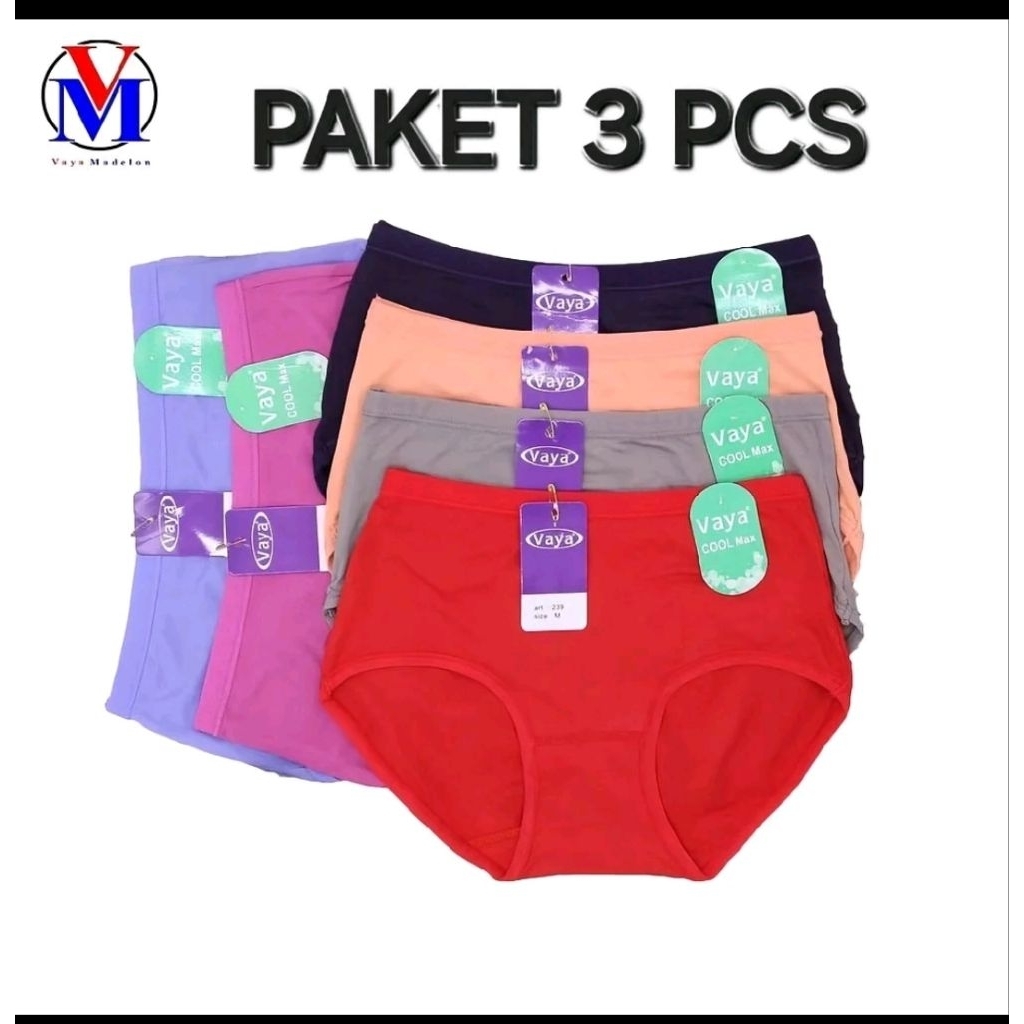 1 Pcs & 3 Pcs.. CD Remaja Wanita Premium VAYA# 318 Merah,Size XL
