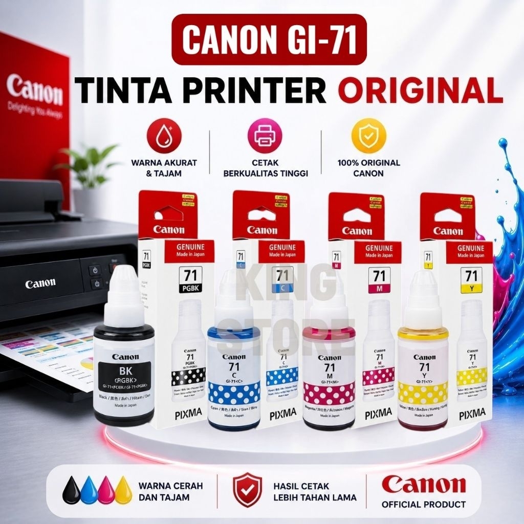 Tinta Printer Canon GI 71G1730 G2730 G3730 G4770