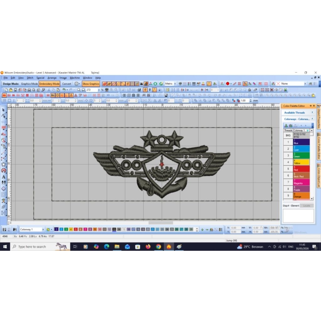 FILE DESAIN BORDIR EMB | LOGO KAVALERI MARINIR AL | KIRIM VIA EMAIL
