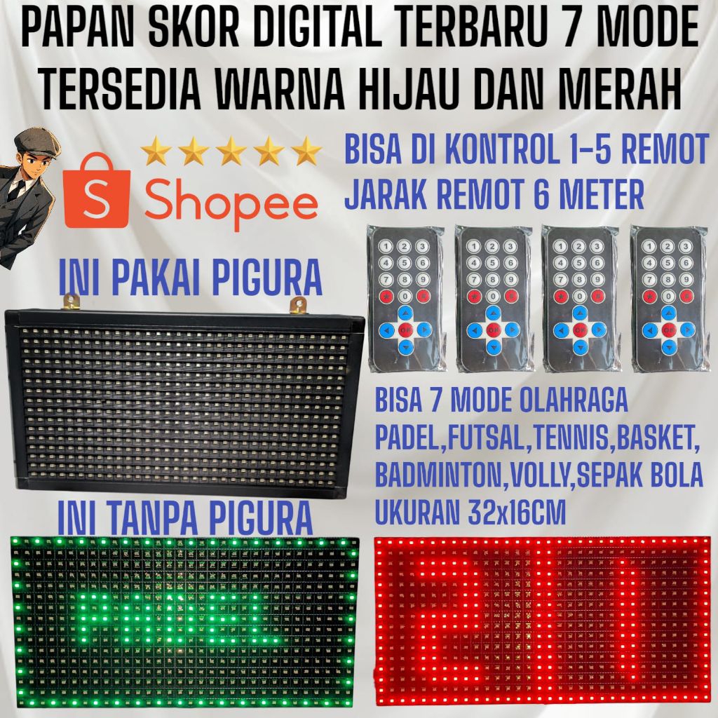 Papan skor / Score Board / Bisa 7 mode futsal,padel,basket, badminton,volly,tennis,sepak bola