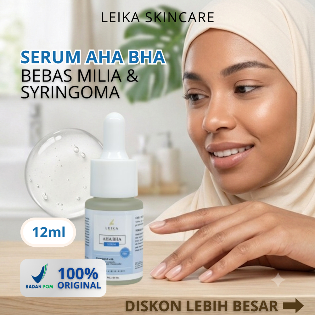 Serum AHA BHA Serum untuk Milia Leika AHA BHA Serum Penghilang Milia Bawah Mata Serum Leika AHA BHA