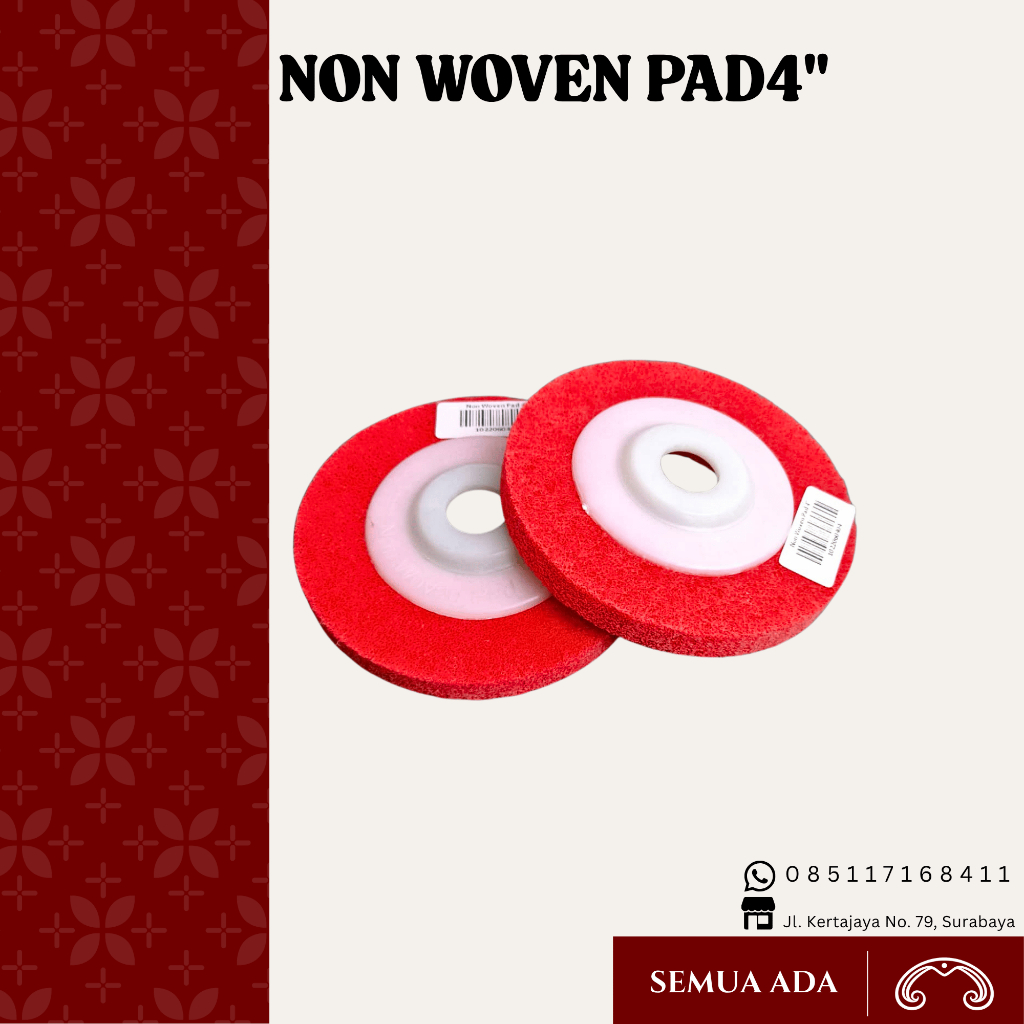 Non Woven Pad4" Mata Gurinda Poles Non Woven Poliac - Merah