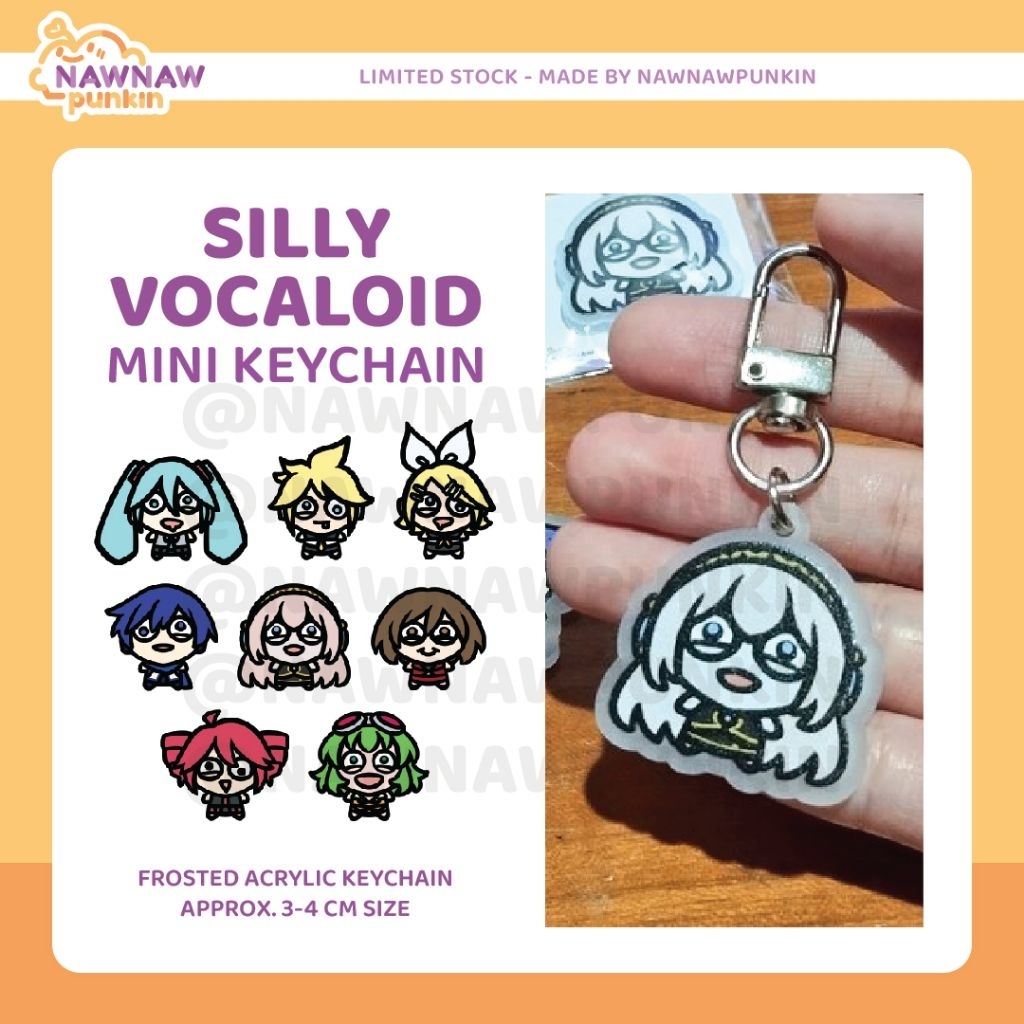 [Vocaloid Fanmerch] Silly Vocaloid Mini Frosted Acrylic Keychain
