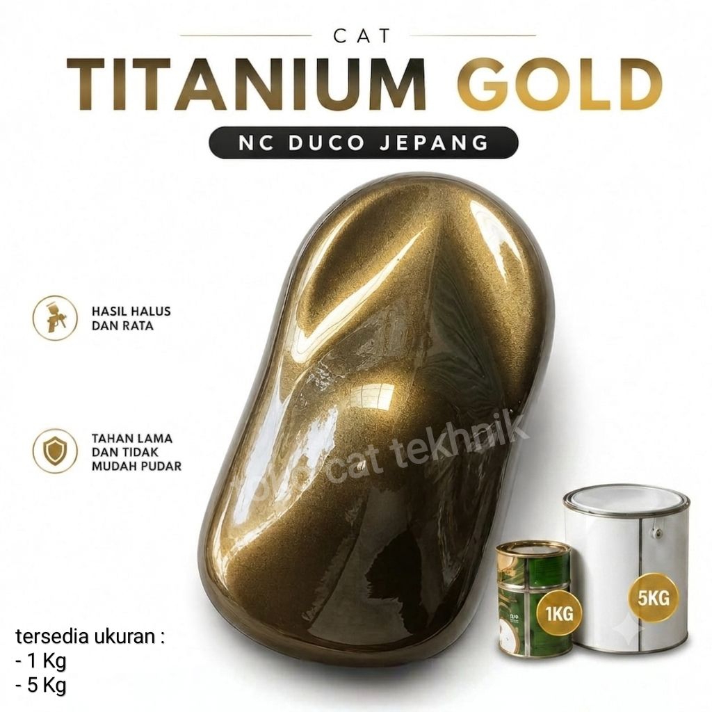 Cat NC Duco Jepang Titanium Gold - Cat Besi Kayu Warna Gold