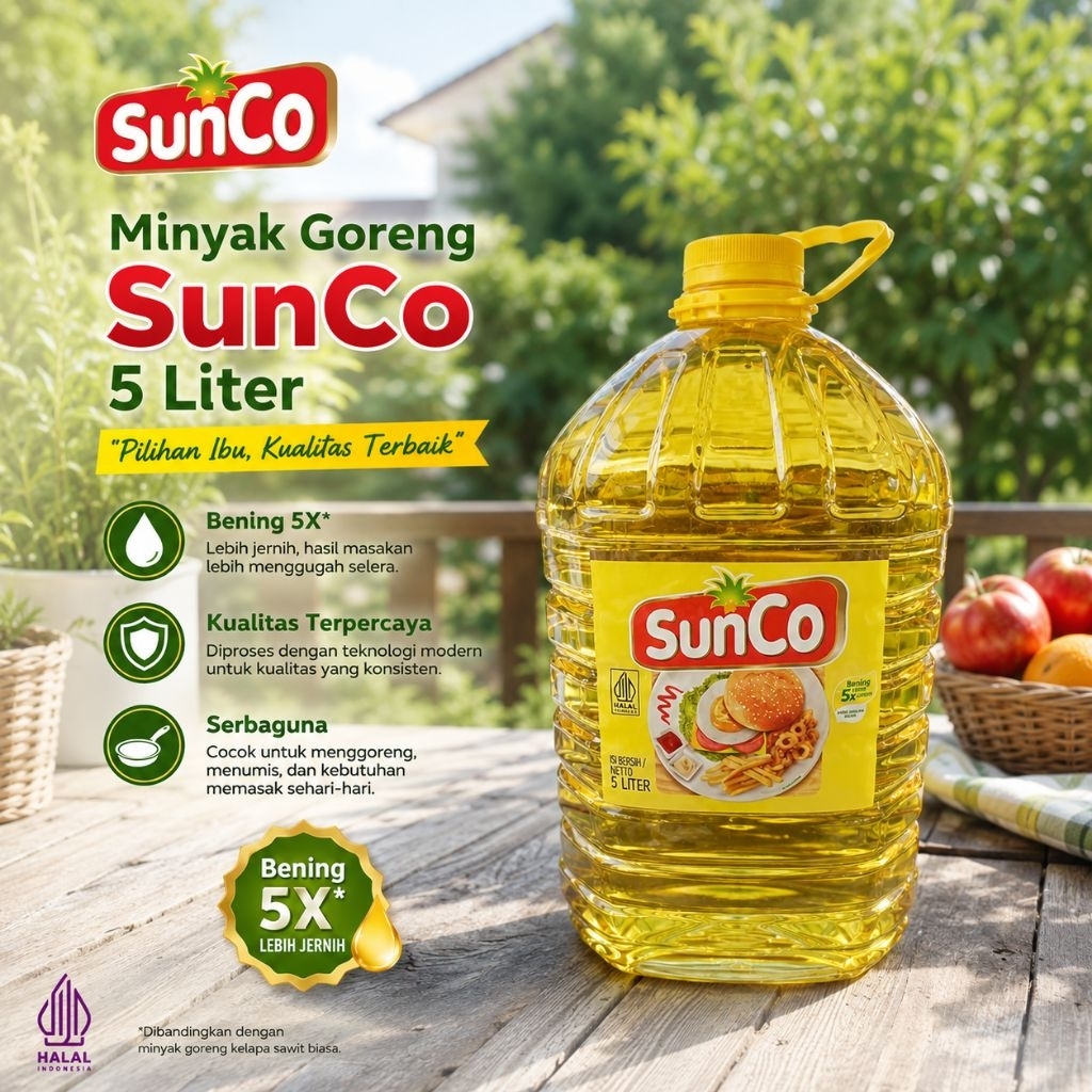 SUNCO 5 LITER MINYAK GORENG BOTOL ORIGINAL | MINYAK SUNCO 5L | SIAP KIRIM