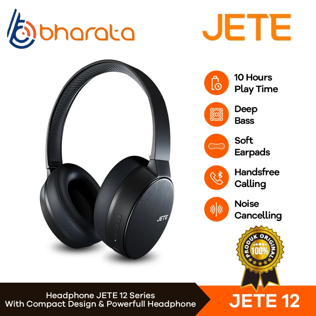 JETE 12 Headset Bluetooth Headphone Bluetooth With Noise Cancelling