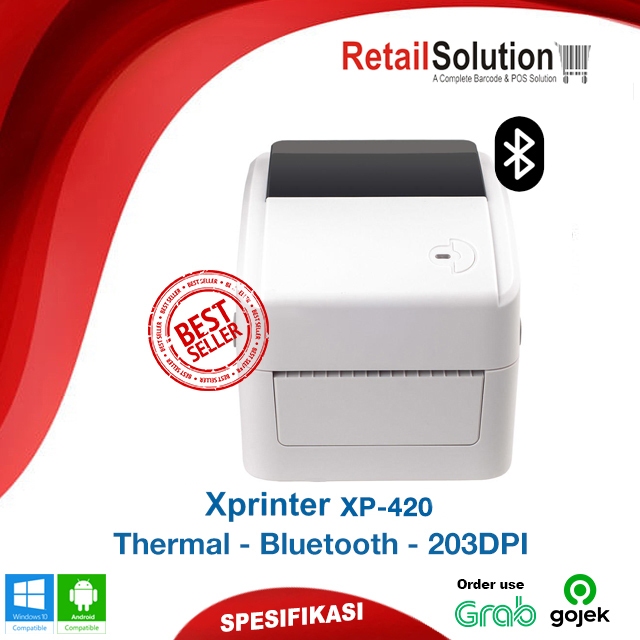 Printer Barcode Label XPRINTER XP420BT / XP-420BT / XP420 BT / XP 420BT USB + BLUETOOTH