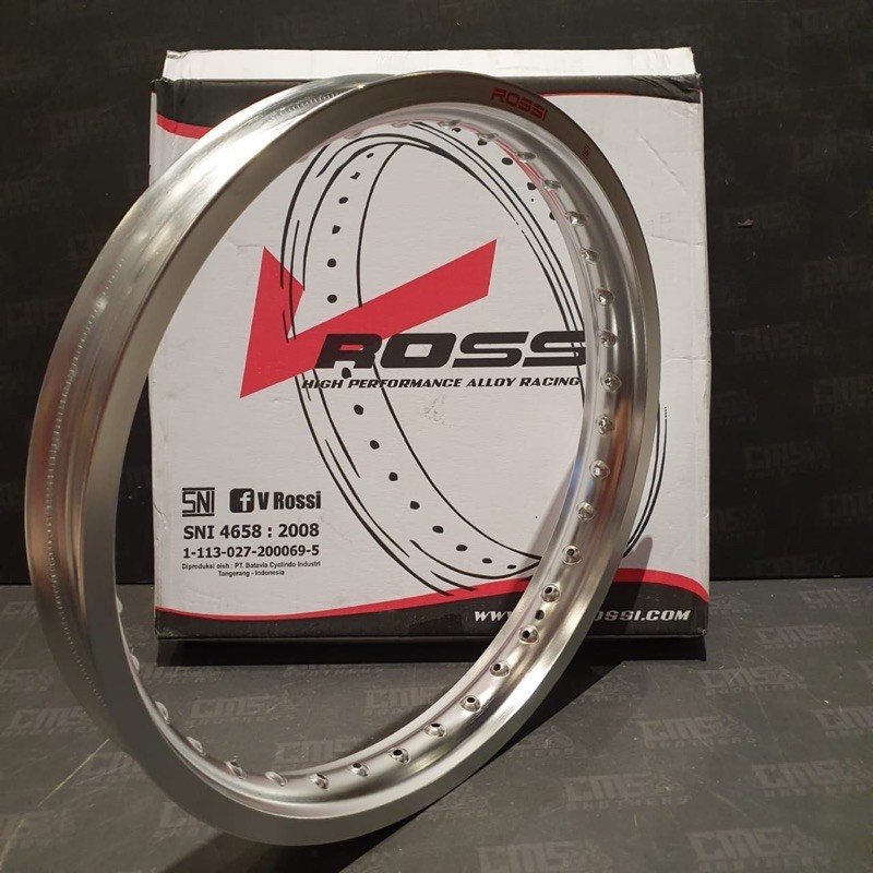 Velg Rossi 18x185 Silver Ring 18 Original Velg Motor Racing Alloy Kuat Presisi Universal