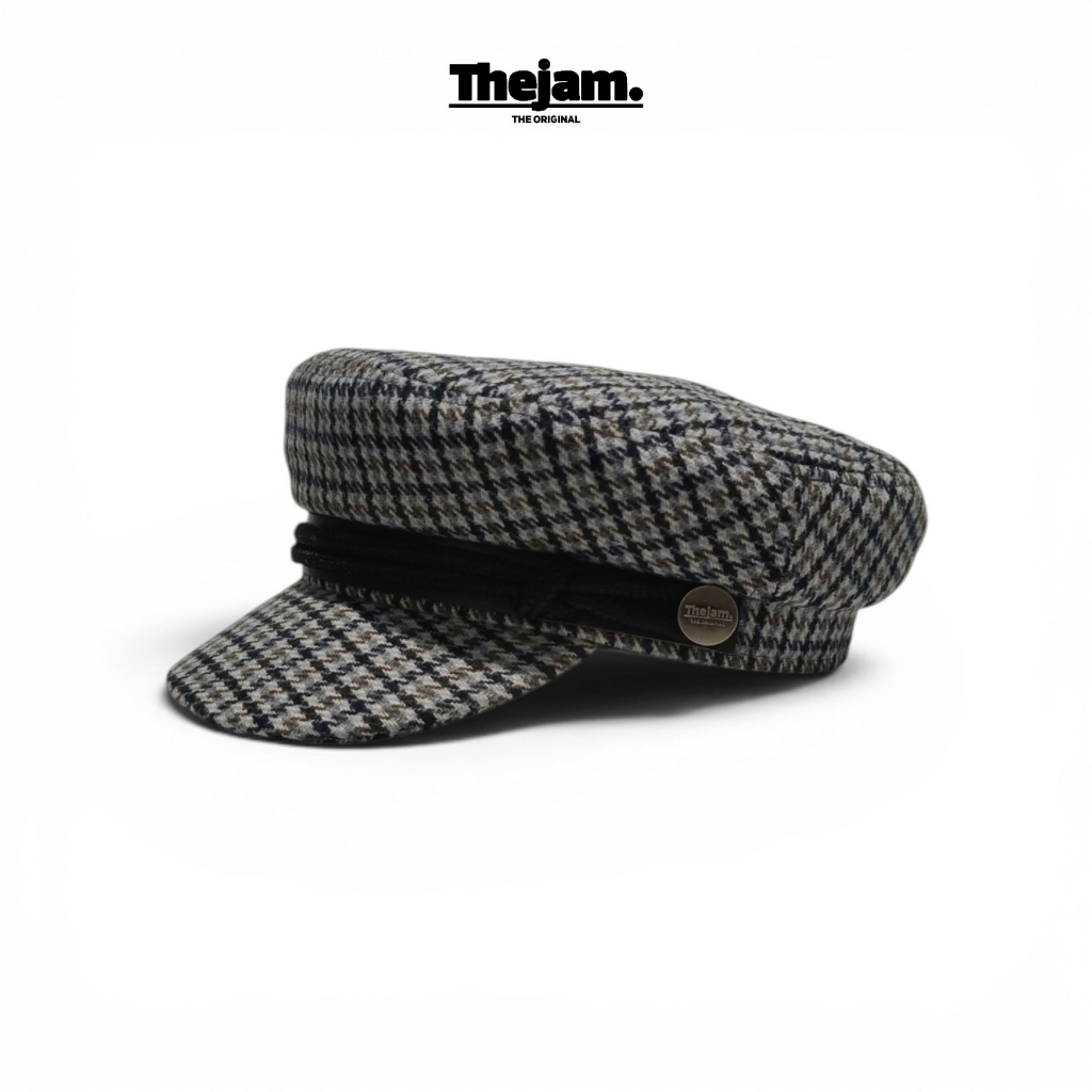 Thejam. Topi Fisherman | Sailor hat wool tweed grey | Fiddler cap