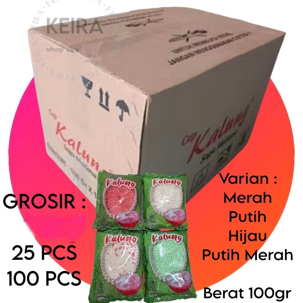 GROSIR SAGU MUTIARA MERK KALUNG 100GR / SAGU MUTIARA MERAH / SAGU MUTIARA PUTIH / SAGU MUTIARA MERAH