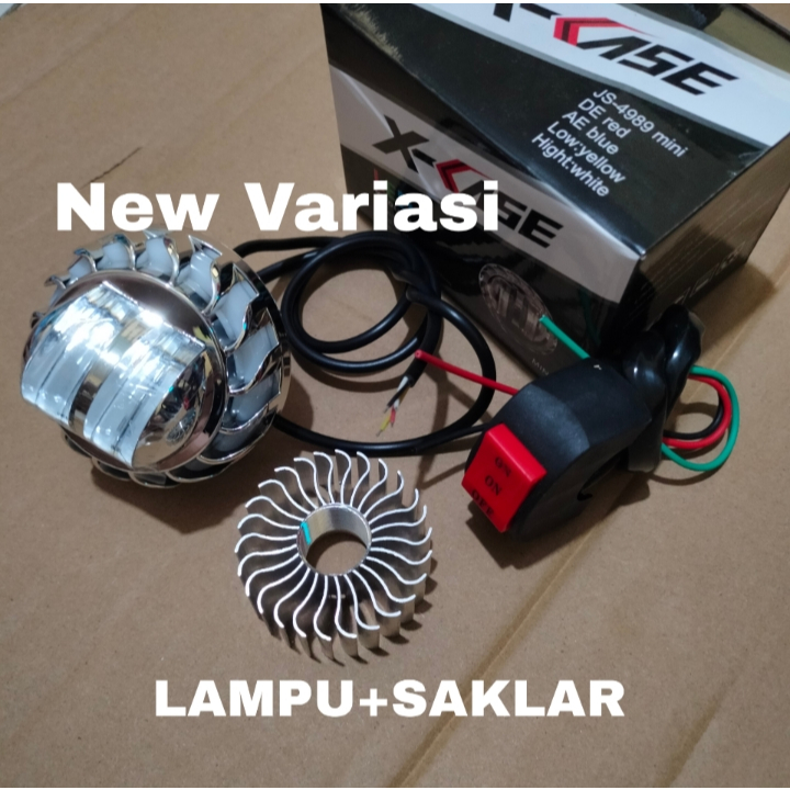 PROMO Paket saklar set Lampu Utama Projie Daymaker 2 Lensa mini jauh dekat 2.5inch Putih Kuning DEKA