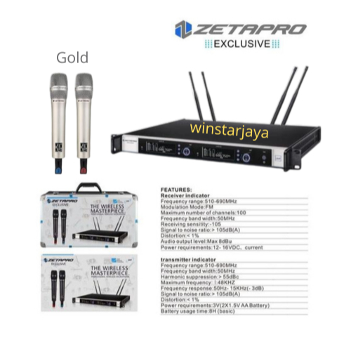 Mic Wireless ZETAPRO EXLUSIVE Original Free Koper [ 2 Mic wireless Zetapro ]