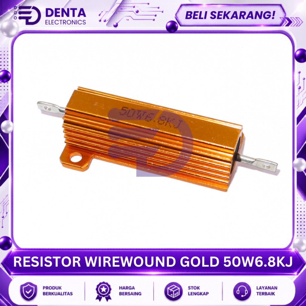 50W6.8KJ (50W 6.8K OHM 5%) RX24 RESISTOR WIREWOUND GOLD