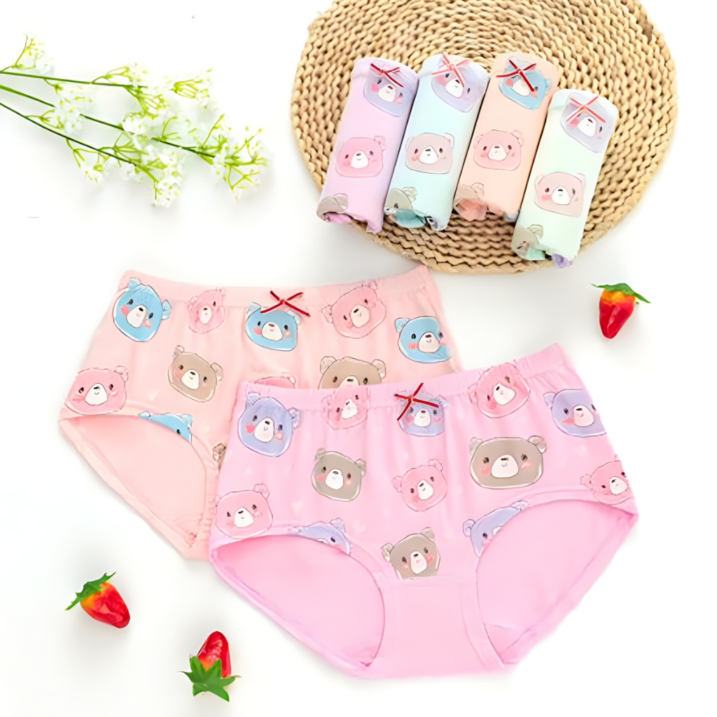 Celana dalam anak perempuan katun Import / CD Anak Cewe Motif Bear #0062