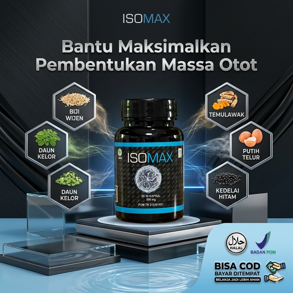 ISOMAX - Bantu Memaksimalkan Pembentukan Massa Otot Suplemen Gym Suplemen Fitnes Obat Gym Vitamin Ot