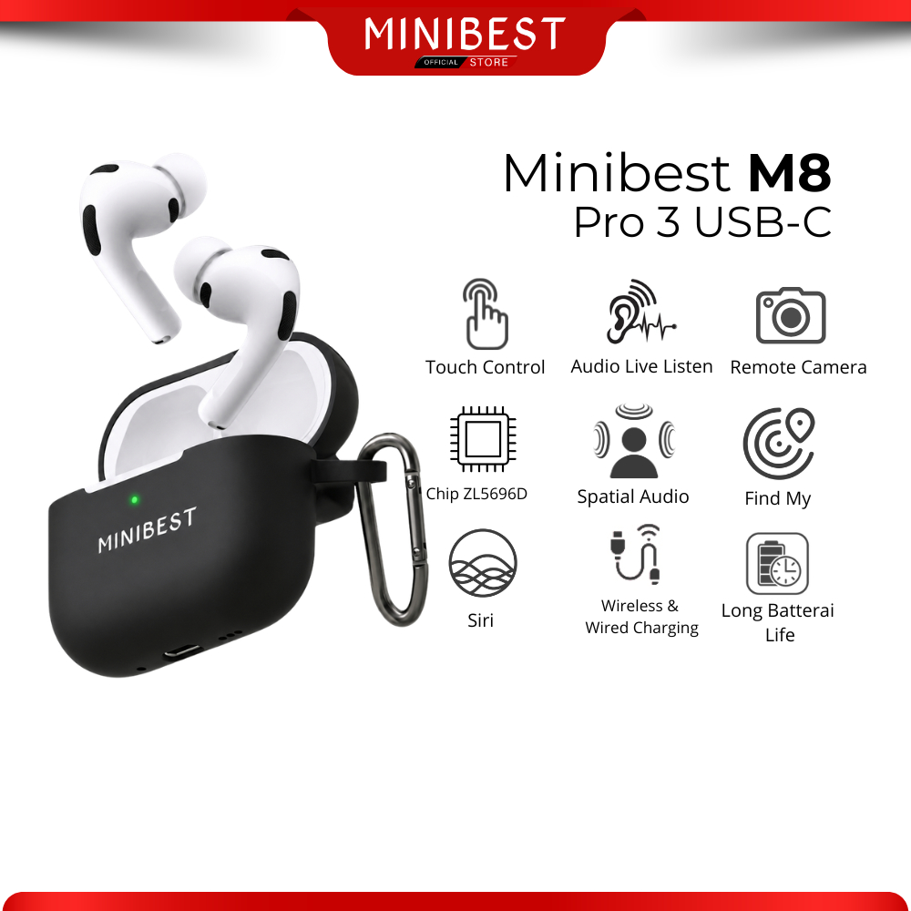 Minibest M8 Pro 3 TWS  Earphone Bluetooth Wireless Charging