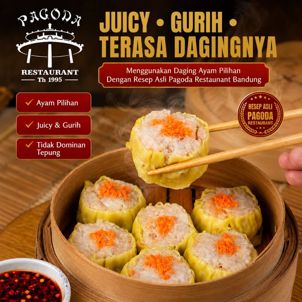 Pagoda Dimsum Frozen Siomay Gemoy Ayam Udang Keju Crab Stick Nori Premium Halal Homemade + CHILI OIL