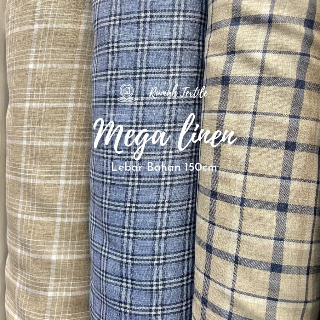 MEGA LINEN/BAHAN LINEN/KAIN MEGA LINEN/KAIN KOTAK KOTAK/LINEN KOTAK