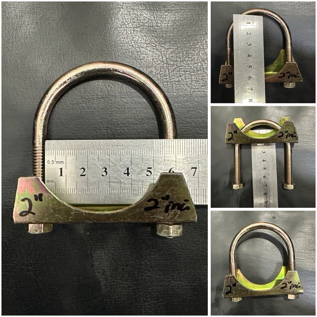 2”inchi klem knalpot 2" u bolt 2 inci ( 5,5cm x 6cm ) klem pipa ex haust clamp klem besi 2" inchi kl