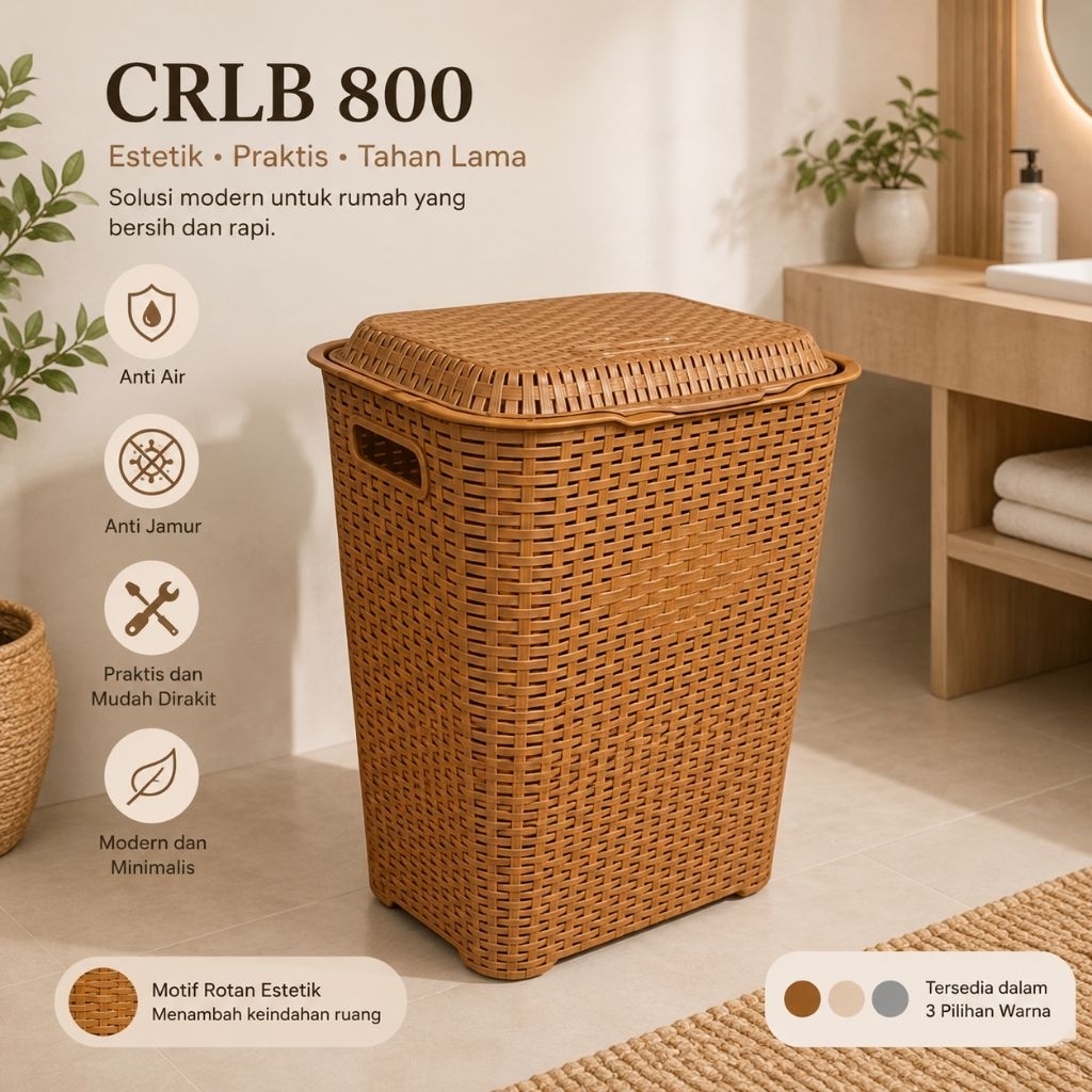 Club Plastic Furniture Club Rattan Laundry Basket (CRB 800)/CRB500
