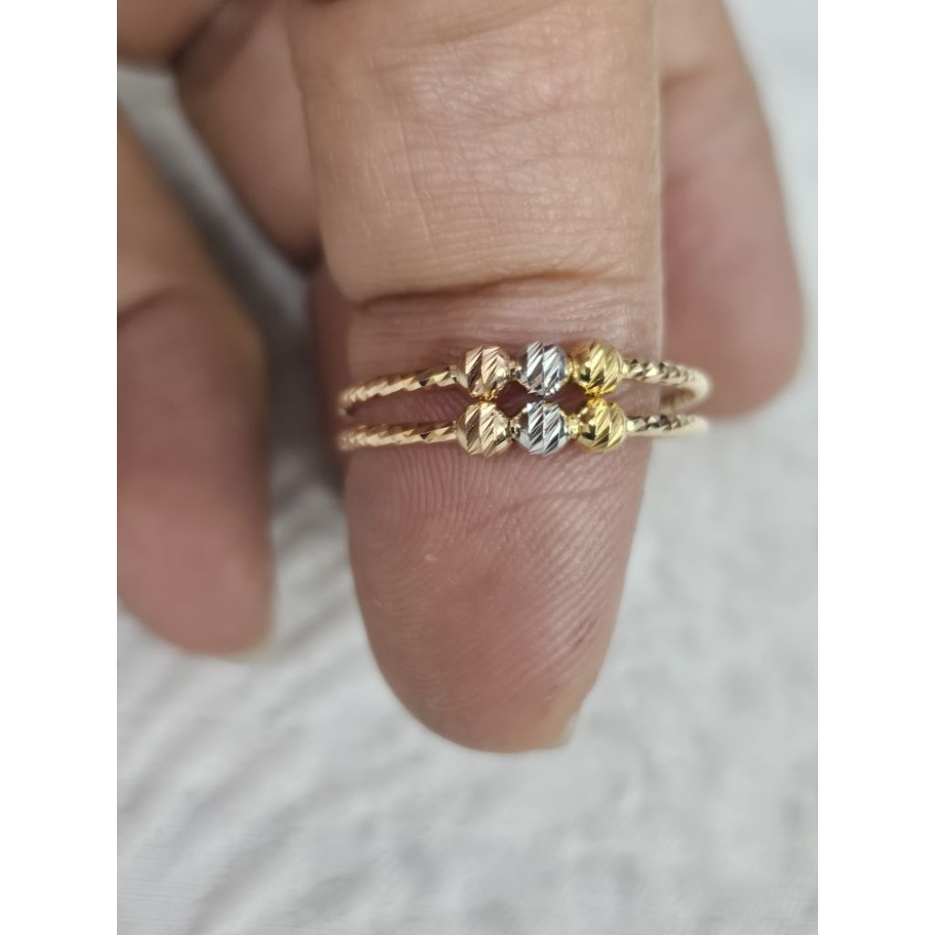 cincin model double bola cukit emas 70 % 70% 700 16k