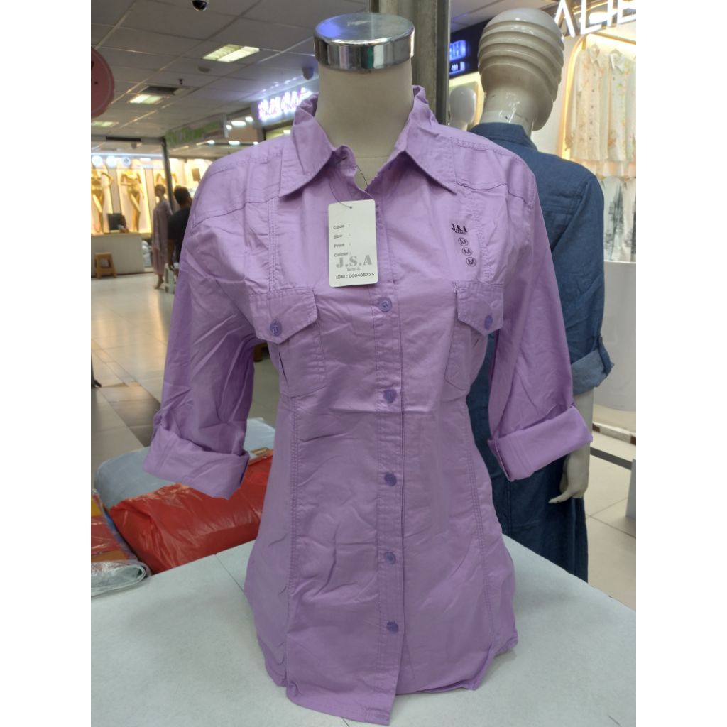 JSA Kemeja Wanita Katun Polos