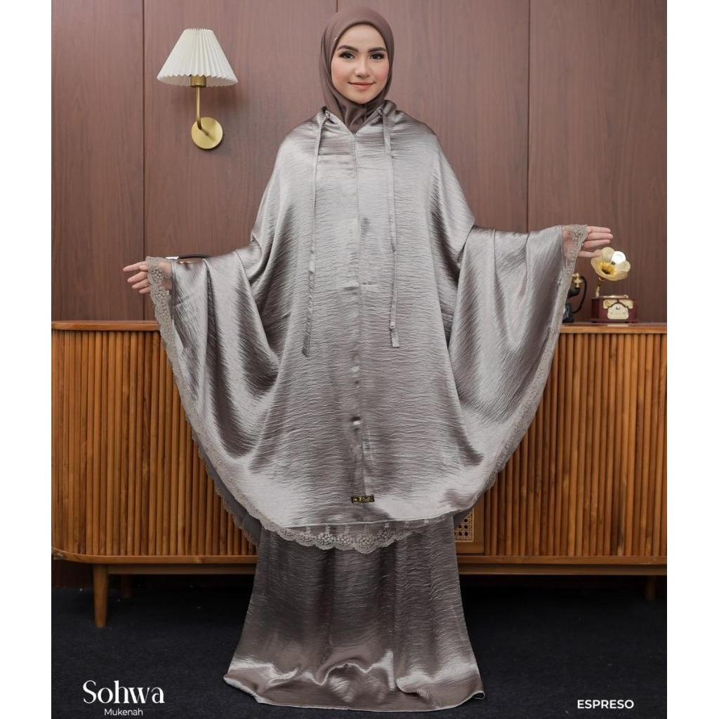 Daffi Hijab - Sohwa Mukena Dewasa Mizzu Splash Luxe Clean Look Invisible Zipper 2 Style Terdapat Ren
