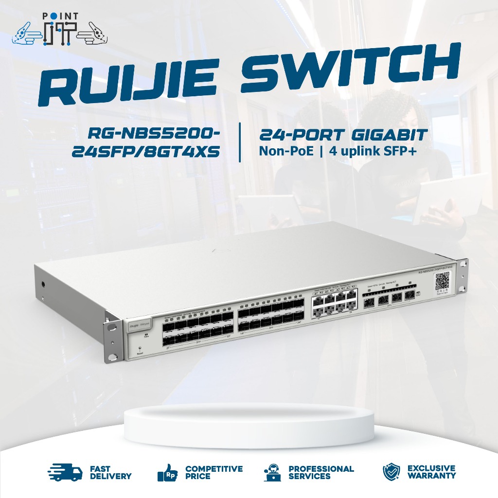 Ruijie RG-NBS5200-24SFP/8GT4XS, 24-port Gigabit Layer 3 Non-PoE Switch