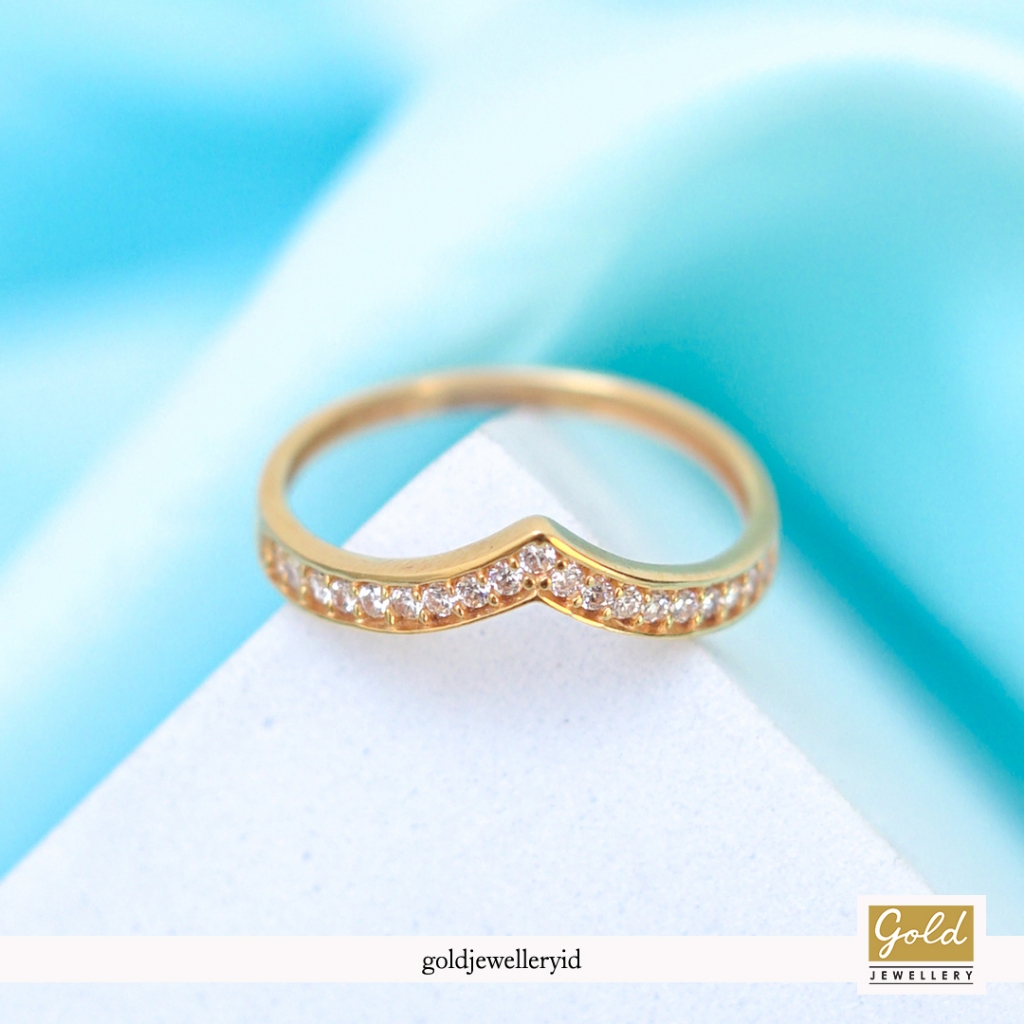 Cincin emas kuning 700 16k - model aurel